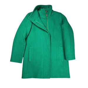 J.Crew Factory Cocoon Coat Size 4P Petite Wool Blend Jacket Green NWT